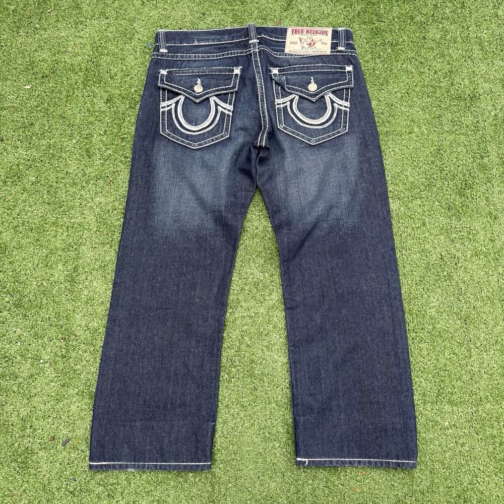 True Religion Joey Super T Men's Jeans Size 36 Dark Wash Stitch Made USA [READ]